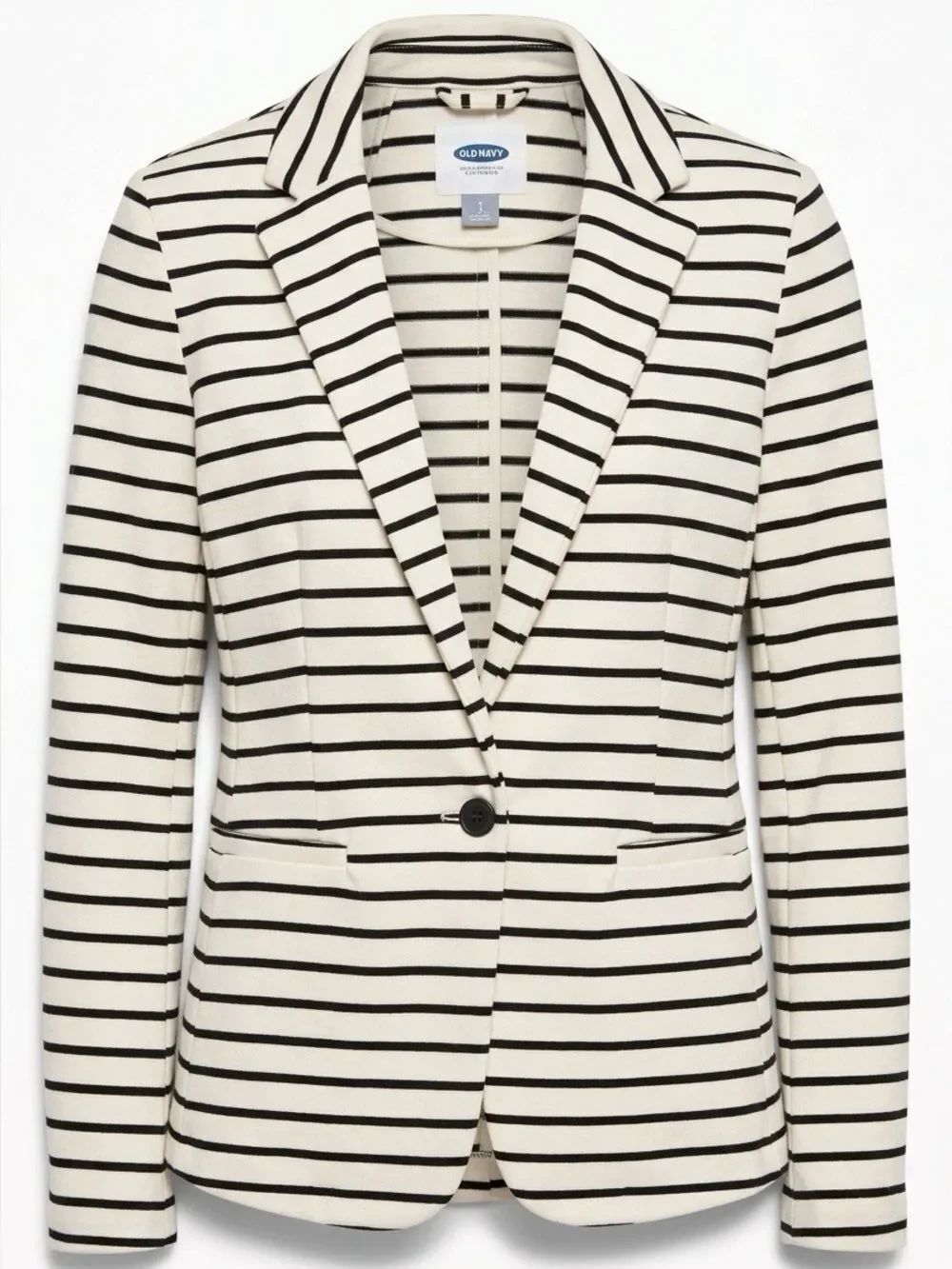 Old Navy Black and Off White Striped Blazer